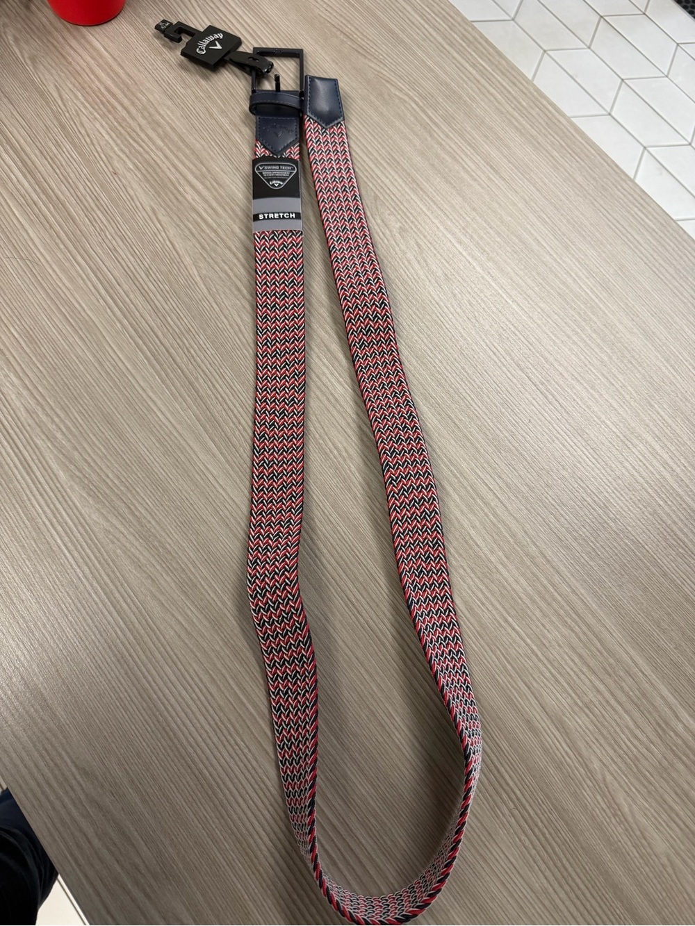 Callaway Stretch Suspenders in Red, Black & White Pattern